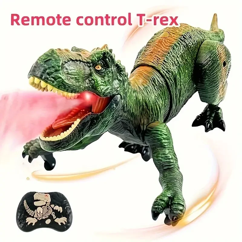 Remote Control Tyrannosaurus Rex Dinosaur Toy  Glowing Spray