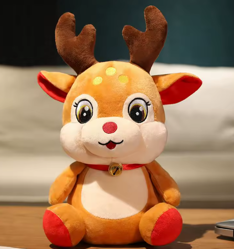 22CM Lovely Santa Claus & Elk Plush Toys Stuffed Animal Doll Christmas Gifts For Home Decoration High Quality