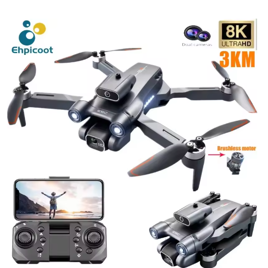 New S1S Mini Drone Camra 8K Professional Brushless Motor Dron Obstacle Avoidance HD Dual Camera Foldable Quadcopter Toys