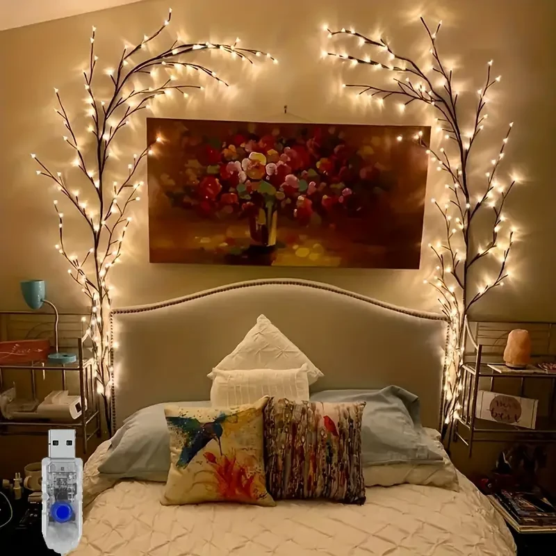 USB-Powered Willow Branch LED Wall Decor 96 Lights