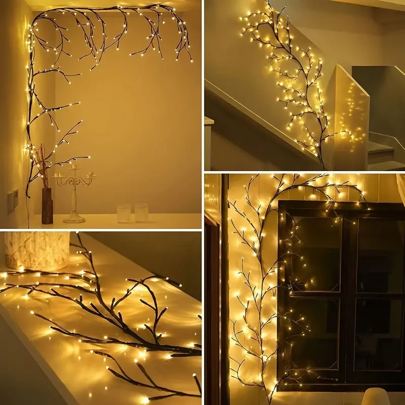 USB-Powered Willow Branch LED Wall Decor 96 Lights