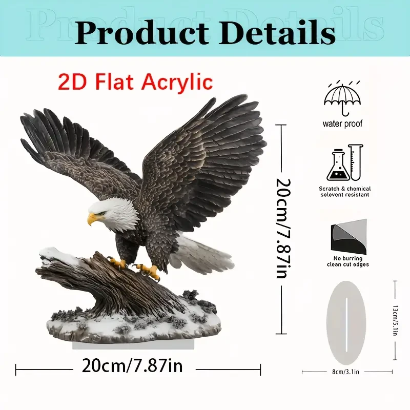 Eagle Sun Catcher with Spreading Wings Acrylic Desk Decor (19.99cm)
