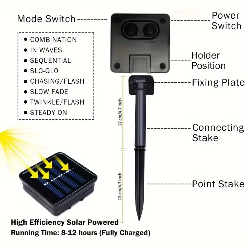 Solar Honey Bee String Lights  6.4m, 30 LED, 8 Modes