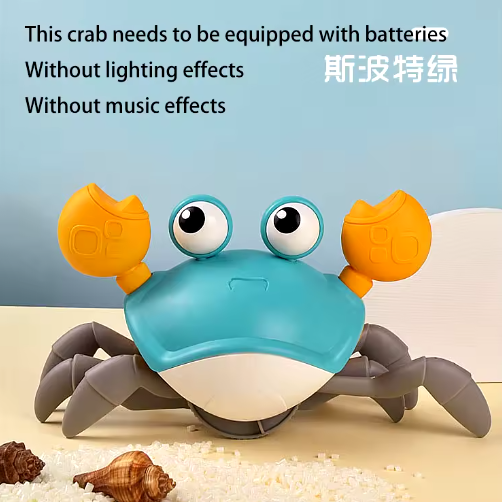 Cute Sensing Crawling Crab Baby Toys Interactive Walking Dancing with Music Automatically Avoid Obstacles Toys for Kids Toddler