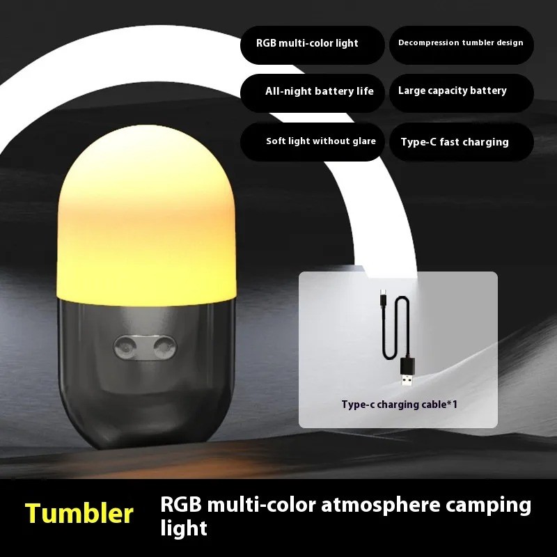 Portable RGB LED Camping Light - Type-C Charging