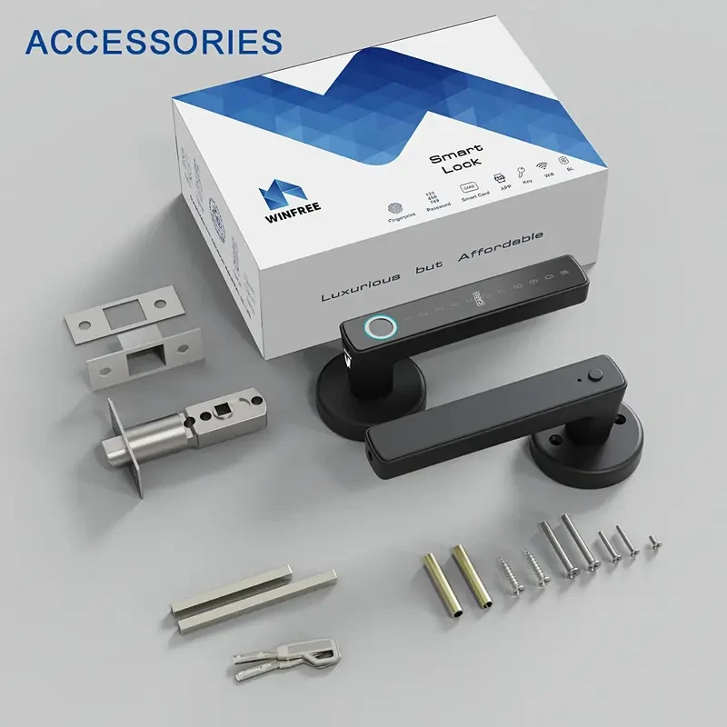 Smart Door Lock with Biometric Fingerprint and RFID Card Access, Wireless Aluminum Electronic Deadbolt