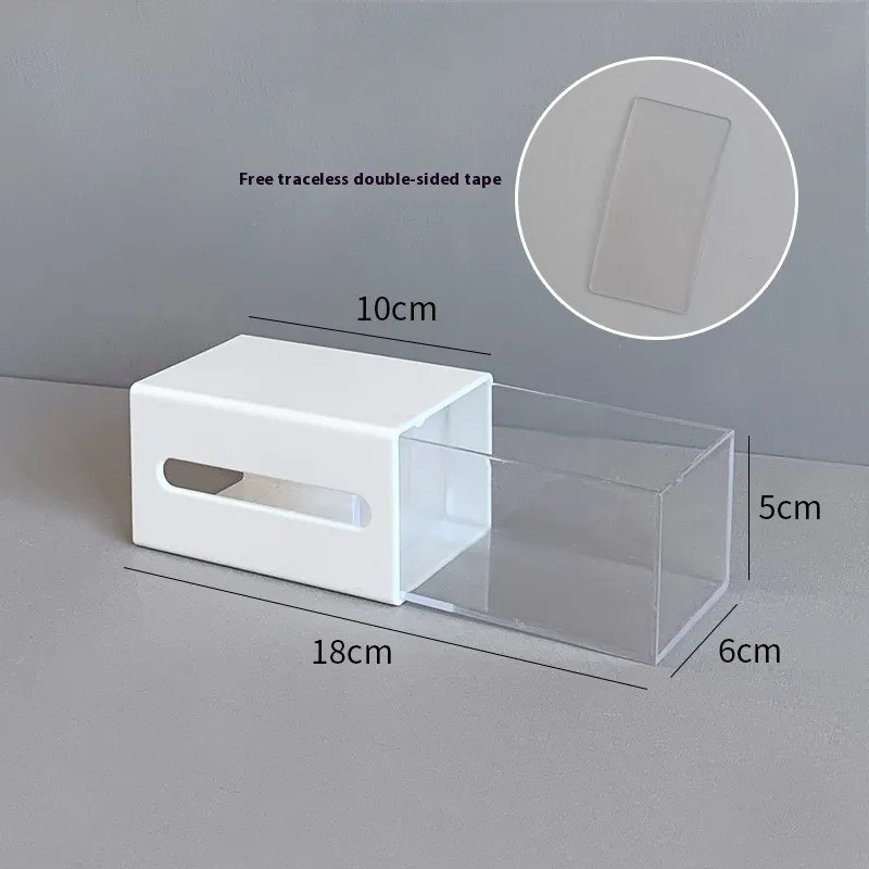 Wall-Mounted Bathroom Cotton Swab Storage Box