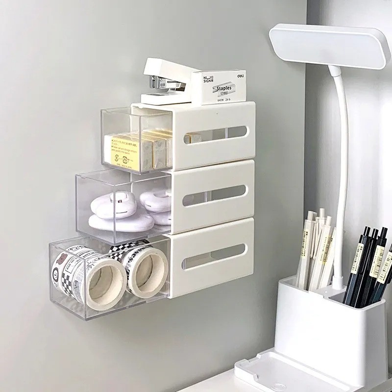 Wall-Mounted Bathroom Cotton Swab Storage Box