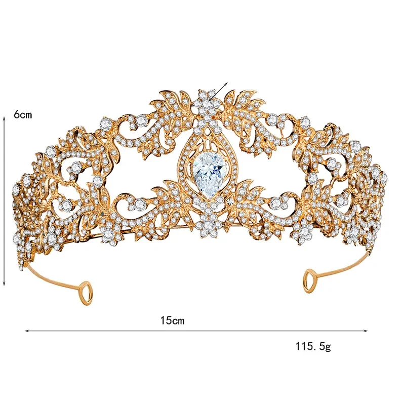 Crystal Wedding Crown Gold Double Alloy