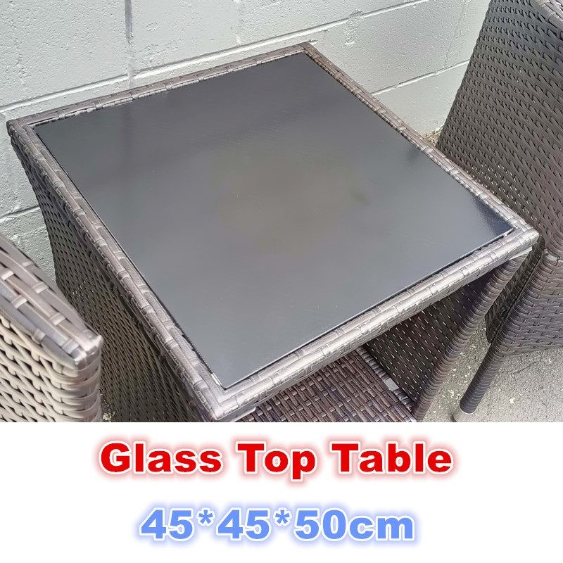 BROWN PE/PVC Rattan Patio Chairs & Round Table 3PC Set