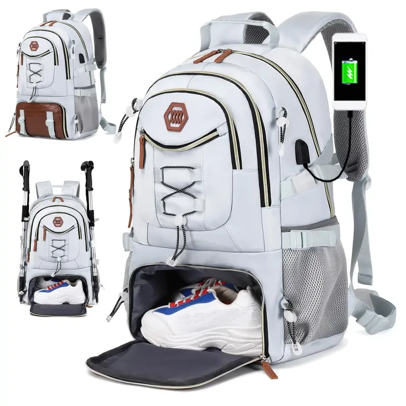 Large Capacity Travel Backpack - Spacious Laptop Bag with Shoe Storage