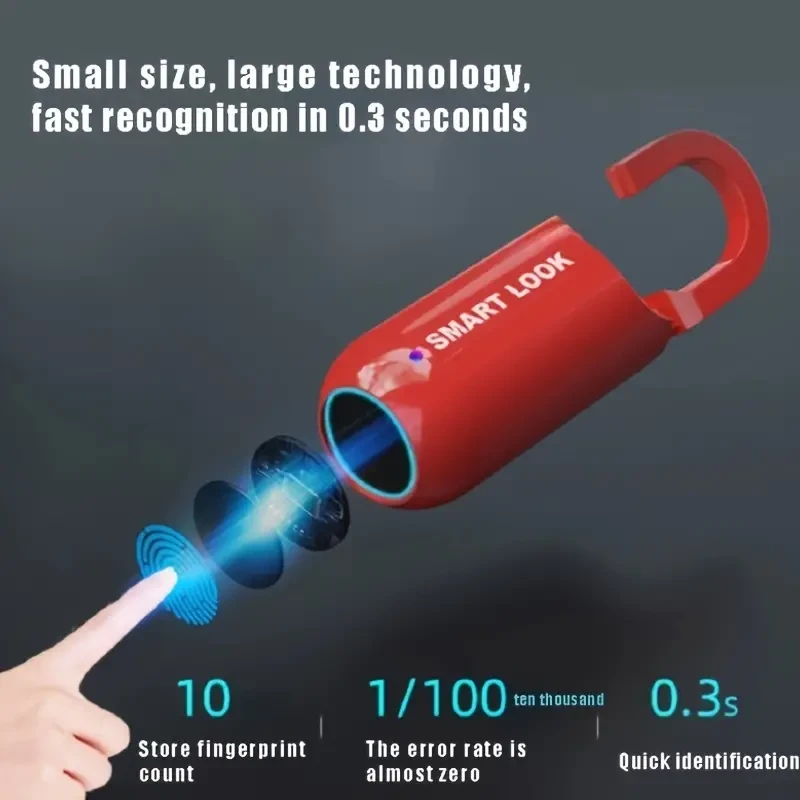 Portable And Simple Small Fingerprint Lock, Password Lock, Backpack Lock