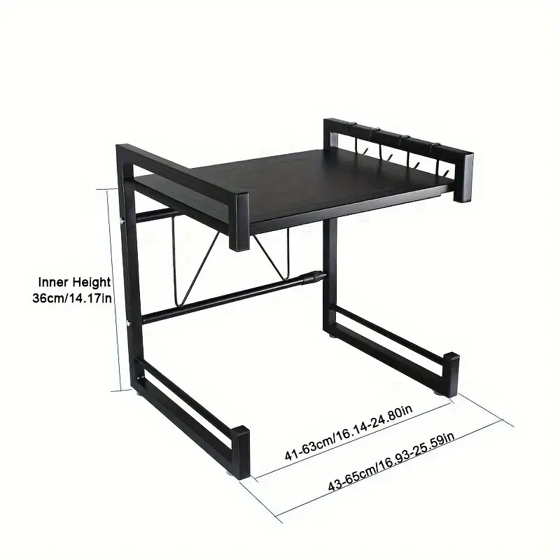 Microwave Oven Rack Kitchen Storage Shelf, Expandable Microwave Stand