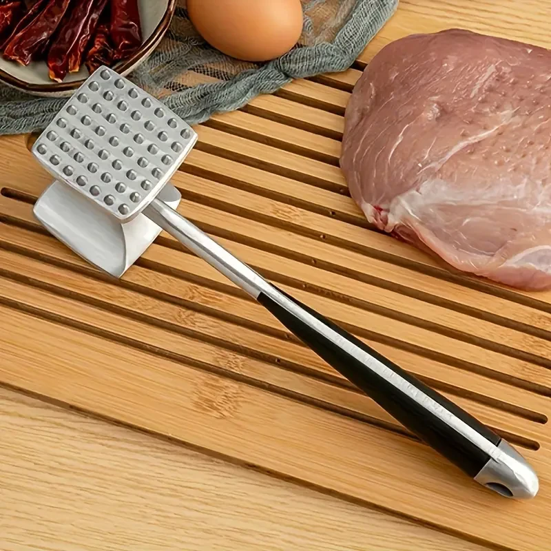 Dual-Sided Meat Tenderizer Mallet, Heavy Duty Metal Meat Hammer Meat Master Meat Pounder