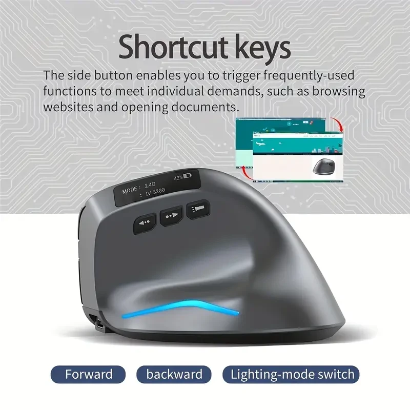 2.4G+BT Vertical Wireless Mouse