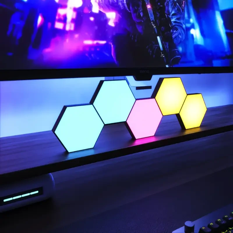 Hexagon LED Wall Lights - Touch-Sensitive Modular RGB Lamps