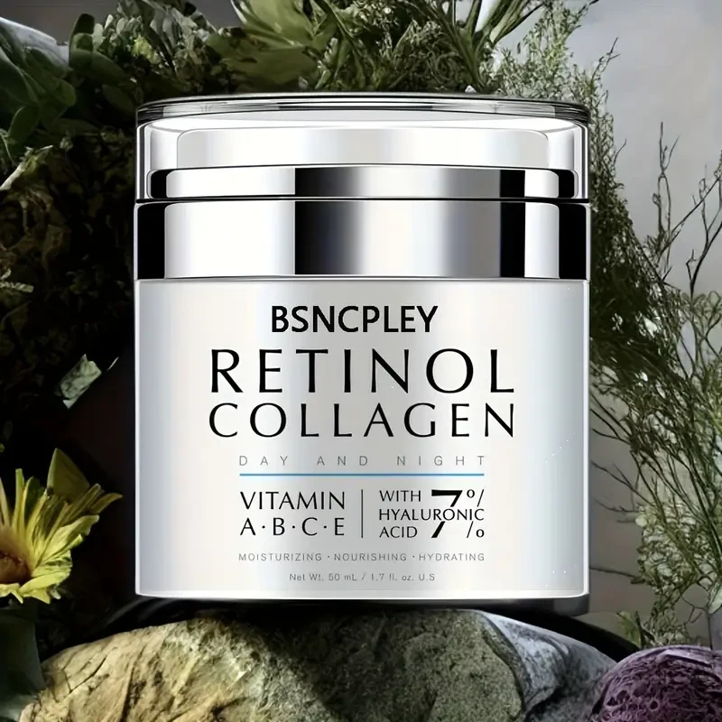 Retinol Collagen Cream 50ml/1.7oz - Intensive Firming, Moisturizing & Nourishing Face Cream for Sensitive Skin, Day & Night Use, Enriched with Vitamin C & E, Hyaluronic Acid for Glowing, Smooth, and Radiant Complexion