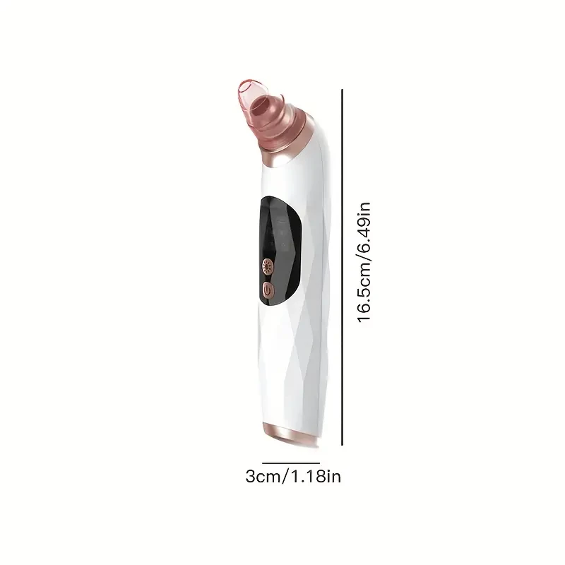 Heated Beauty Device, Electric Facial Cleaning Beauty Device, with 5 Suction Heads, LCD Screen and Base