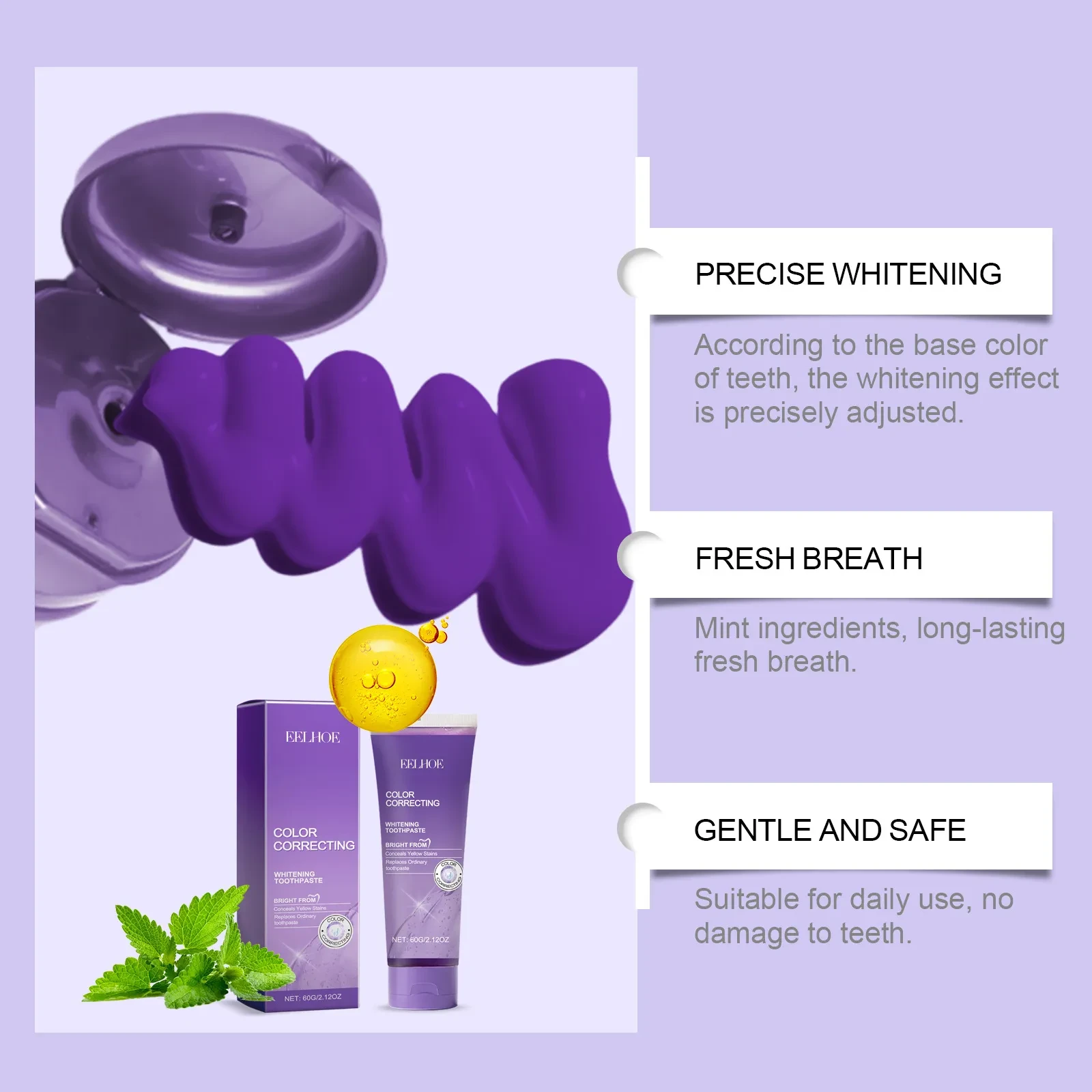 Purple Toothpaste Gentle Care Teeth