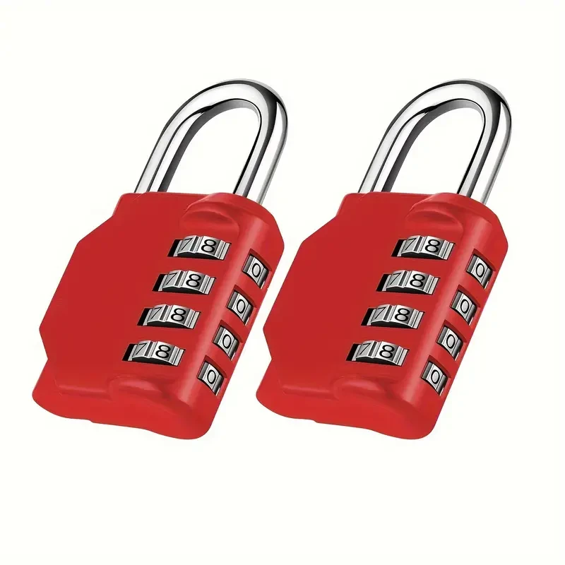2 Pack 4 Digit Combination Padlock - Waterproof Zinc Alloy Resettable Lock