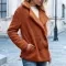 Womens Loose Lapel Fluffy Coat  Button Jacket Cardigan for Winter