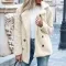 Womens Loose Lapel Fluffy Coat  Button Jacket Cardigan for Winter