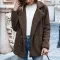 Womens Loose Lapel Fluffy Coat  Button Jacket Cardigan for Winter
