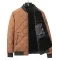 Mens Rhombic-Sewing Cotton Coat  Thickened Winter Baseball Jacket with Casual Solid Color Design