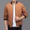 Mens Rhombic-Sewing Cotton Coat  Thickened Winter Baseball Jacket with Casual Solid Color Design