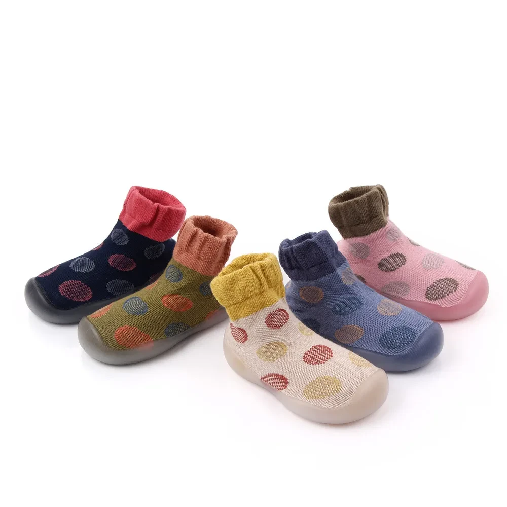 Spring and autumn new polka dot baby toddler socks