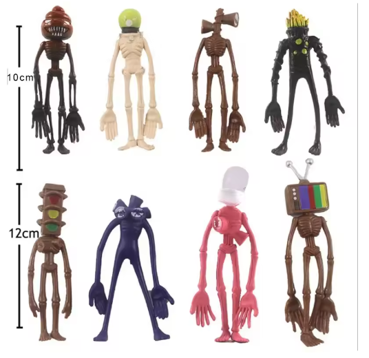 2023new 8Pcs/set Siren Head Action Figure Toys Cartoon Sirenhead Horror Model Doll Figurines Children Gifts