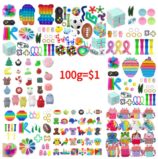 5PCS Kawaii Fidget Toys Decompression Soft Squeeze Toy Push Bubble Sensory Toys Christmas Gift For Children And Adult