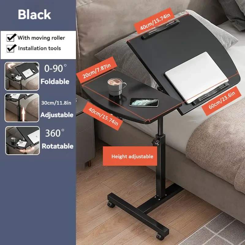 Adjustable Height Folding Desk - Stainless Steel, Portable for Outdoor & Home Use, Ideal for Bedroom, Dorm Office