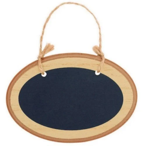 Chalkboard Sign Mdf Mini Oval Sign - Natural With Twine Hanger