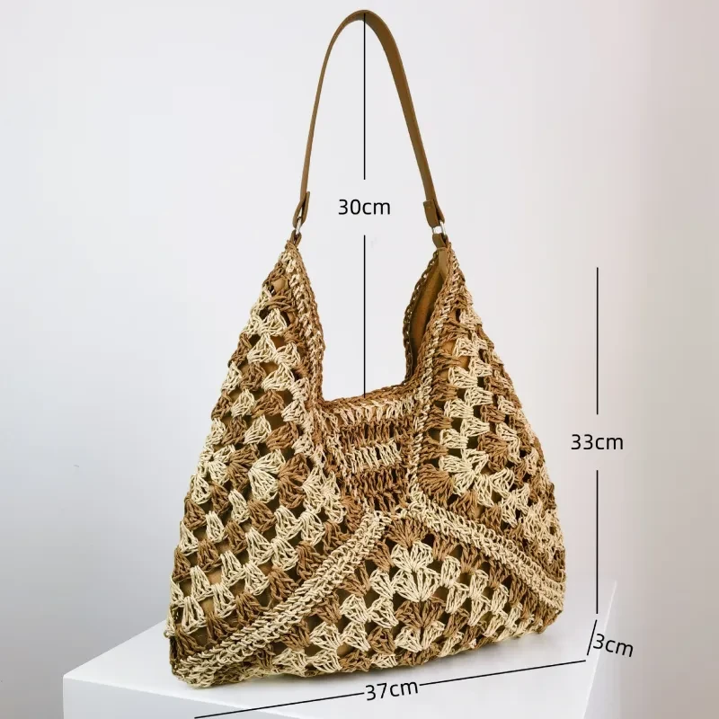 Women's Fashion Handmade Straw Woven Shoulder Bag