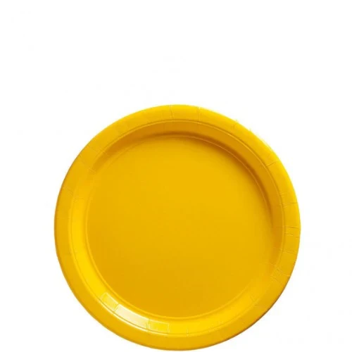 Paper Plates 17cm Square 20ct-Yellow Sunshine - Pack of 20