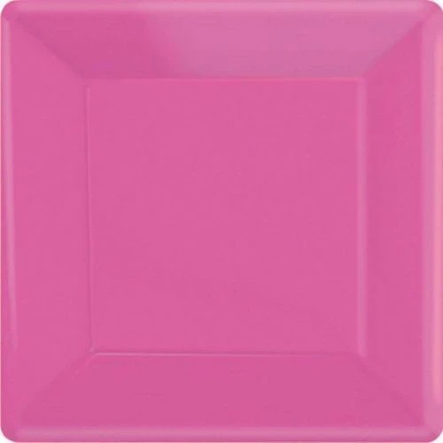 Paper Plates 26cm Square 20CT - Bright Pink - Pack of 20