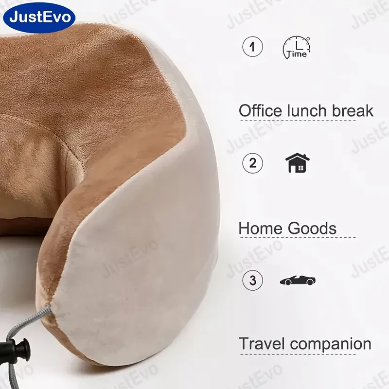 Electric U-Shaped Massage Pillow, Portable Neck and Cervical Spine Massager, Rechargeable Lithium Battery 800mAh, Battery-Powered, with Rechargeable Lithium Battery 800mAh for Neck Therapy and Relaxation, for Family Use