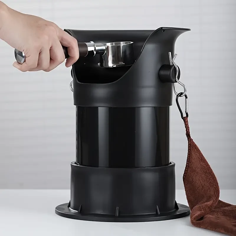 Large Capacity Coffee Ground Waste Bin with Handle, Commercial Espresso Semi-Automatic Machine Sludge Box, Vertical ABS/PP