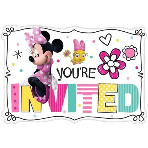 Postcard Invitations - Minnie Mouse Happy Helpers (8 units) - Pack of 8