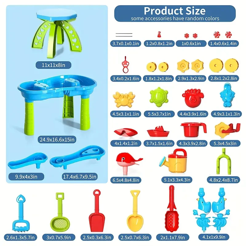 3-Tier Outdoor Sand And Water Playset With Chair