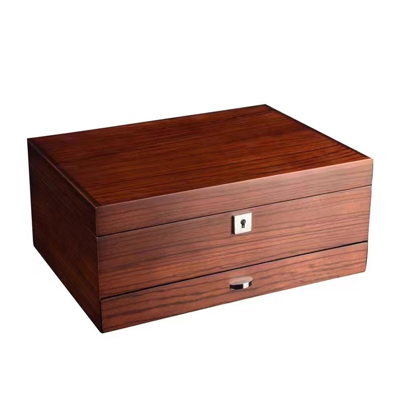 Matte Paint Ugyen Veneer Drawer Flannel Jewelry Box