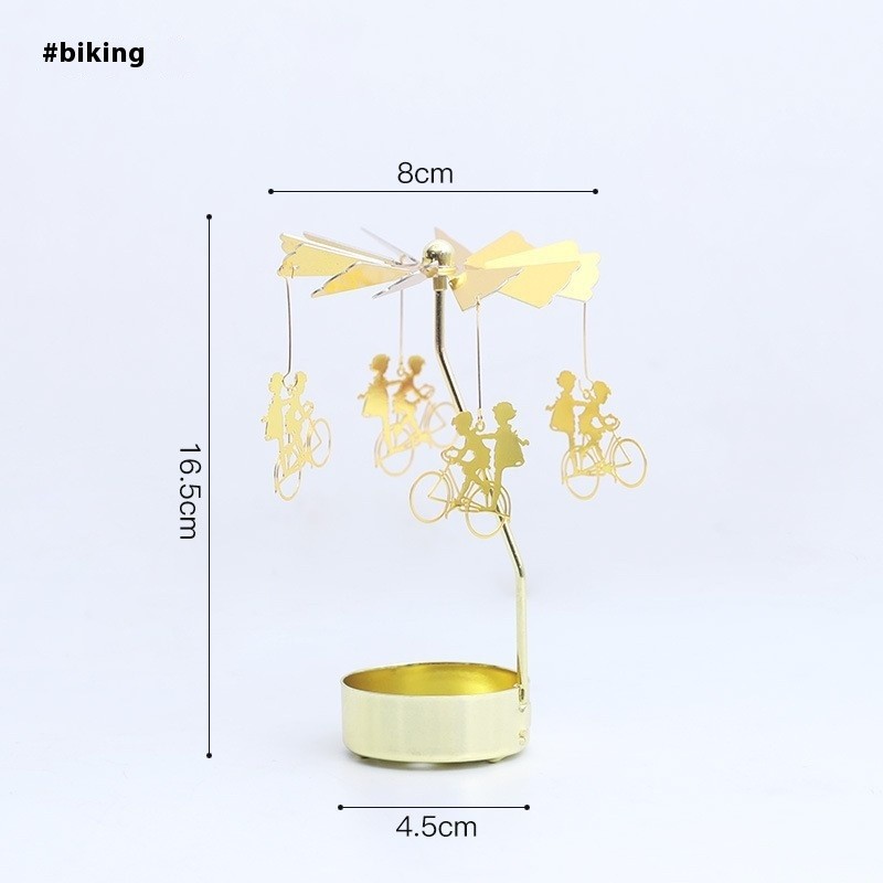 Aromatherapy Candlestick Girl Heart Golden Rotating Atmosphere Device