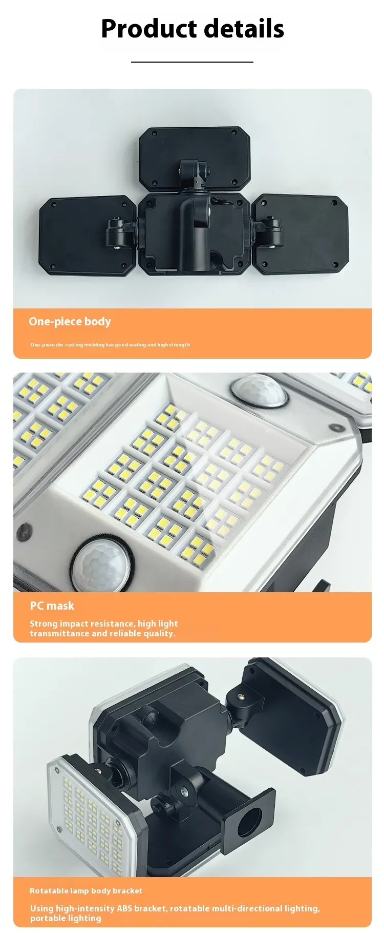 Dual Human Body Induction Multi-angle Garden Lamp