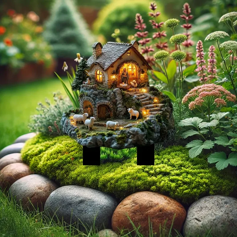 Classic Nativity Scene Acrylic Garden Sign 29.97cm x 22.35cm