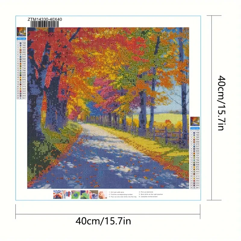 Autumnal Path Landscape 5D DIY Diamond Painting Kit (1pc)