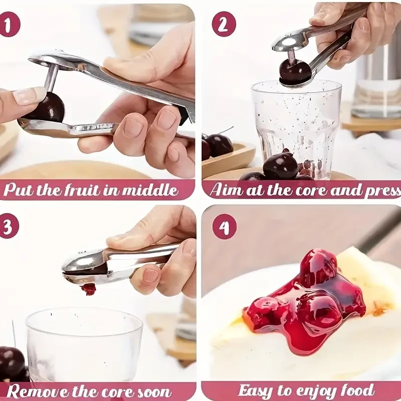 Reusable Hand Pressed Cherry Corer - Multifunctional Fruit Corer, RV Outdoor Camping Tool