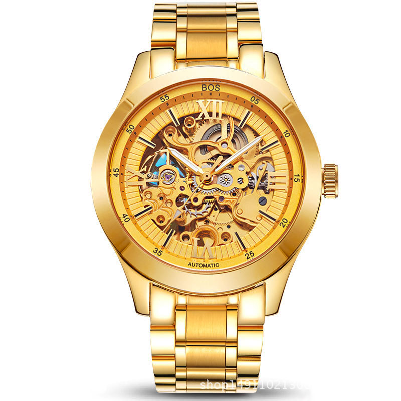 Angela is Brand Men's Automatic Mechanical Watch BOS Hollowed Out One Generation's Explosion of Customized Watches