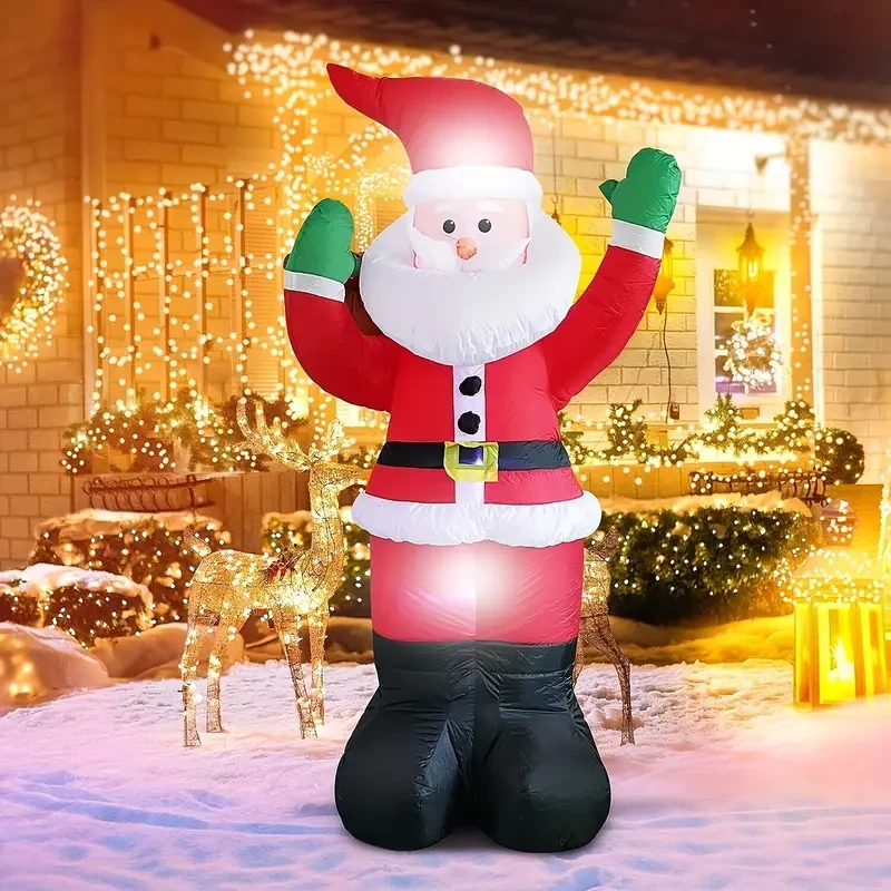 6Ft Christmas Inflatable Santa Claus Outdoor Decoration LED Light Up Xmas Yard