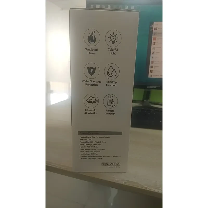 2024 Rain Cloud Fire Humidifier - Water Drip Diffuser and Fire Flame Aroma Diffuser